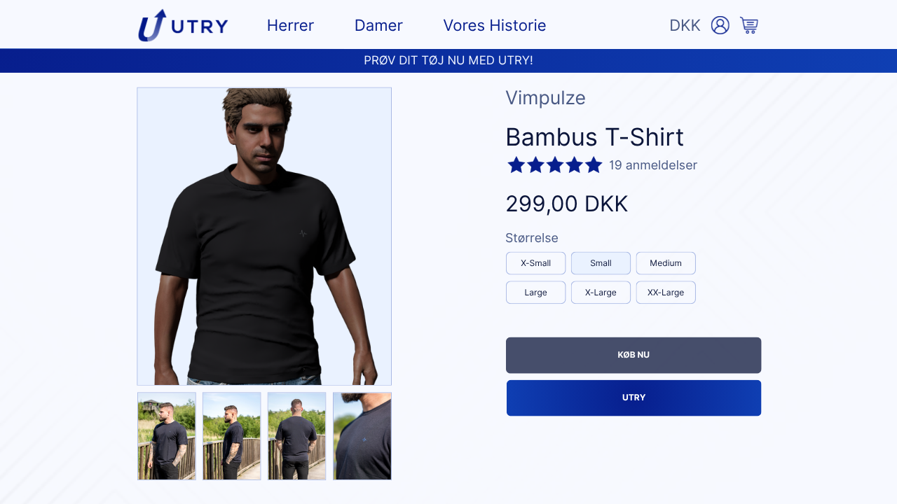 Product page mock with virtual try-on on a personal avatar